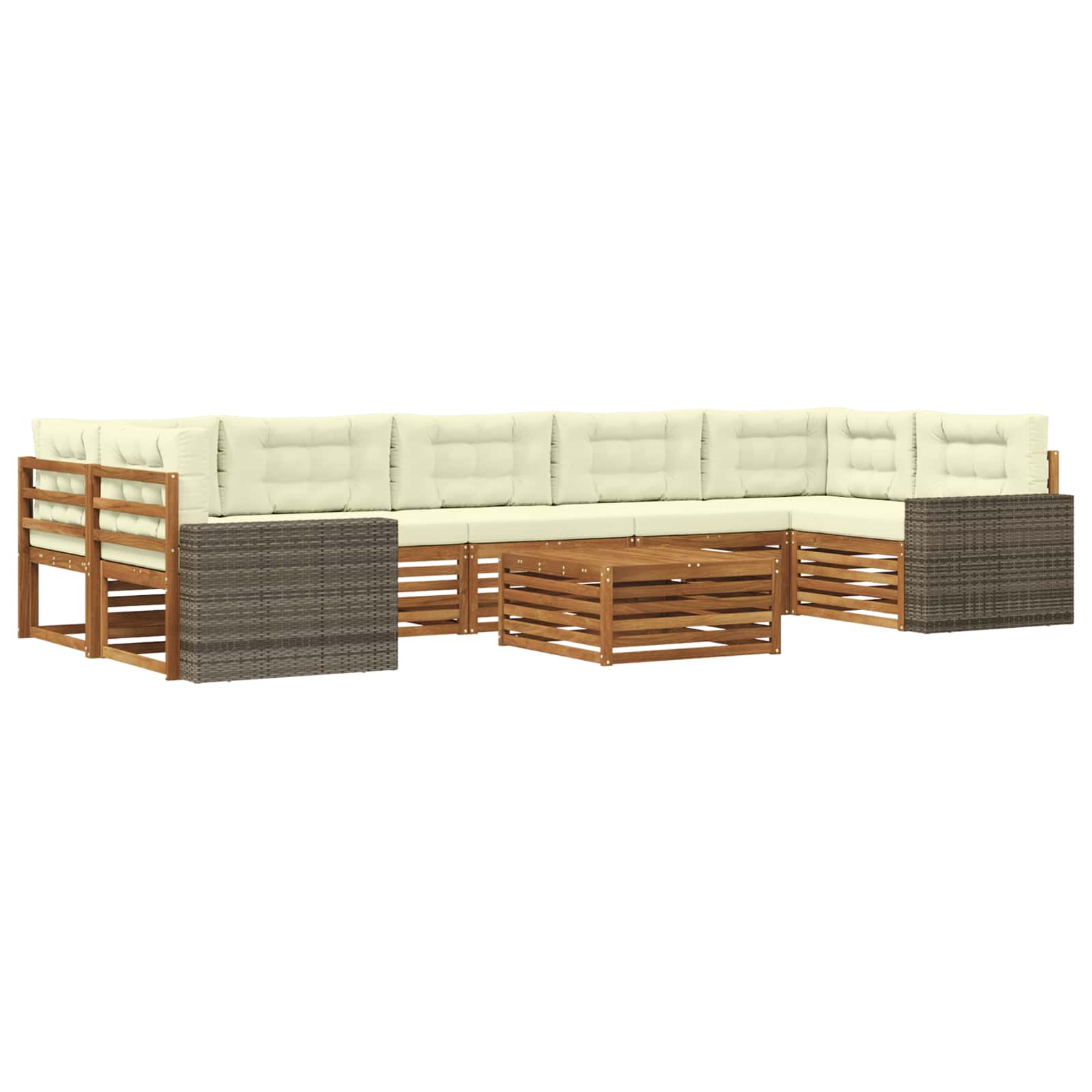 Set vanjskih sofa 8 pcs Prirodna i krem