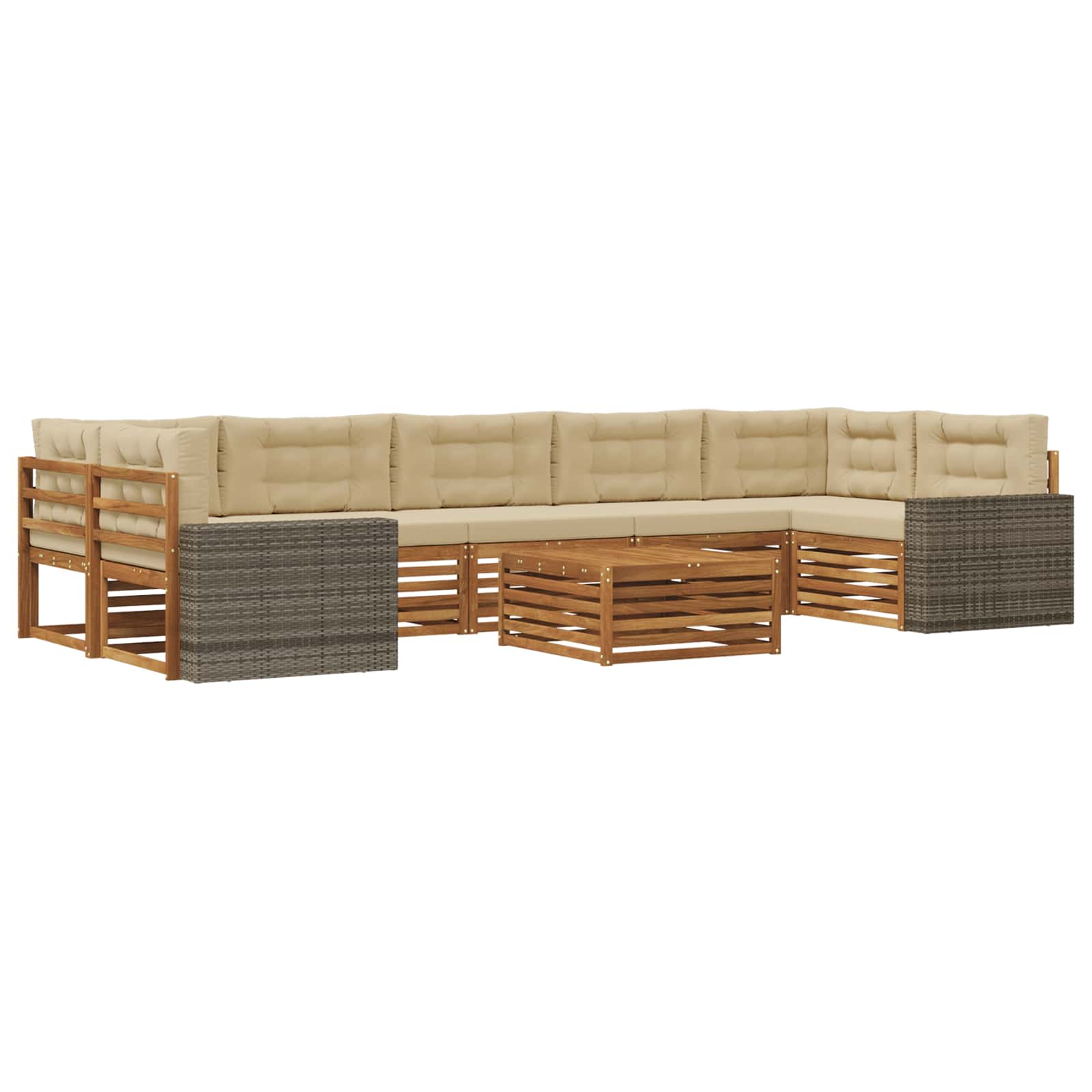 Set vanjskih sofa 8 kom. Prirodna i bež