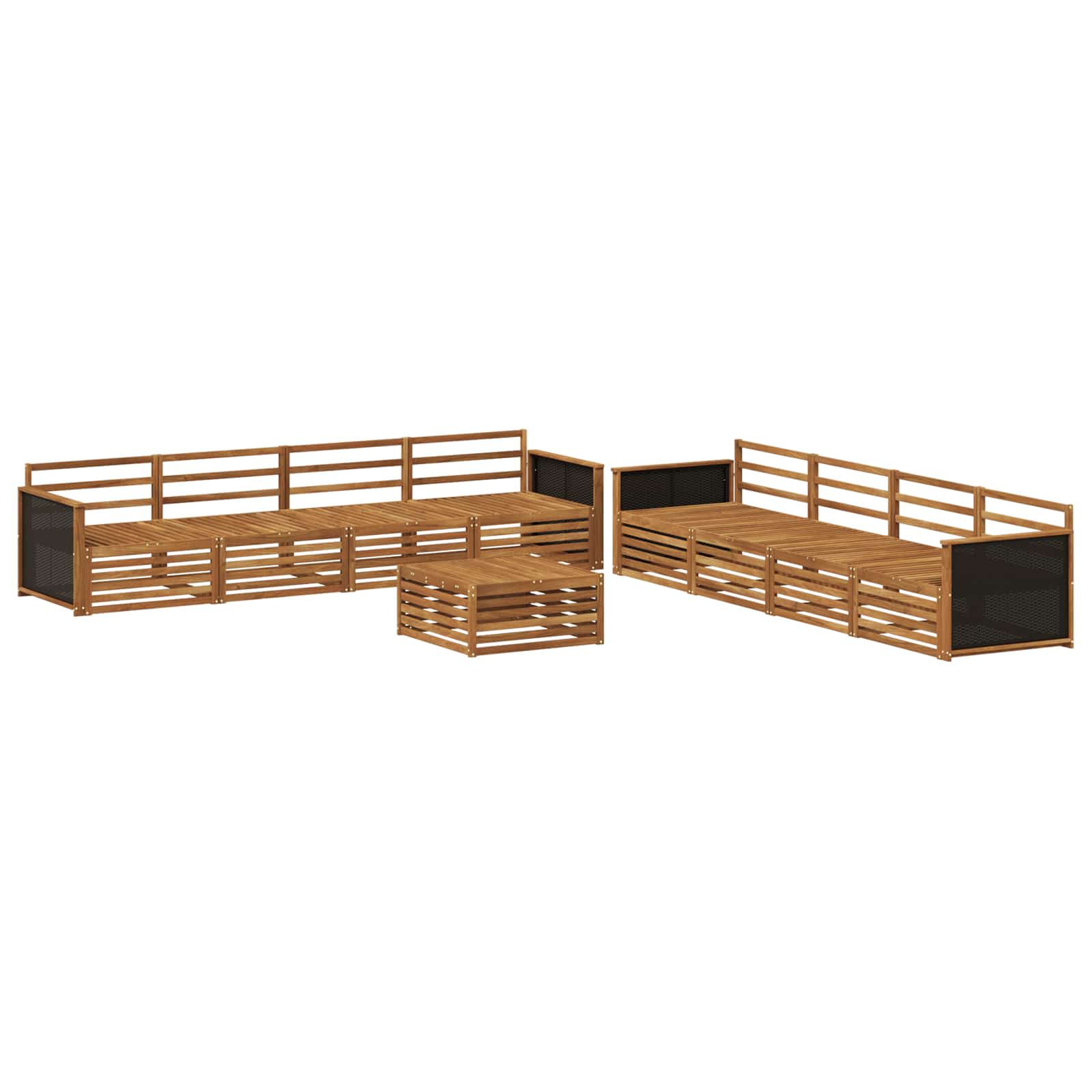 Set vanjskih sofa 9 kom. Prirodna Čvrsto drvo akacije