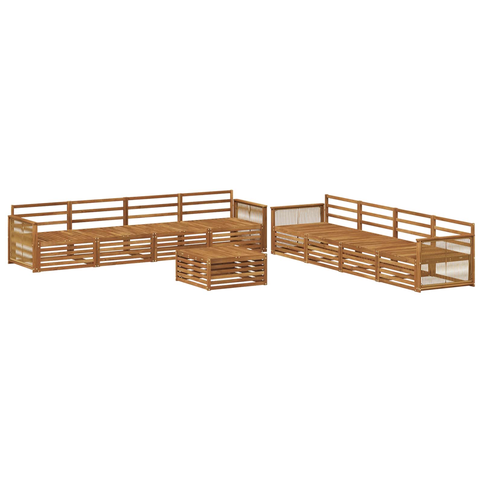Set vanjskih sofa 9 kom. Prirodna Čvrsto drvo akacije