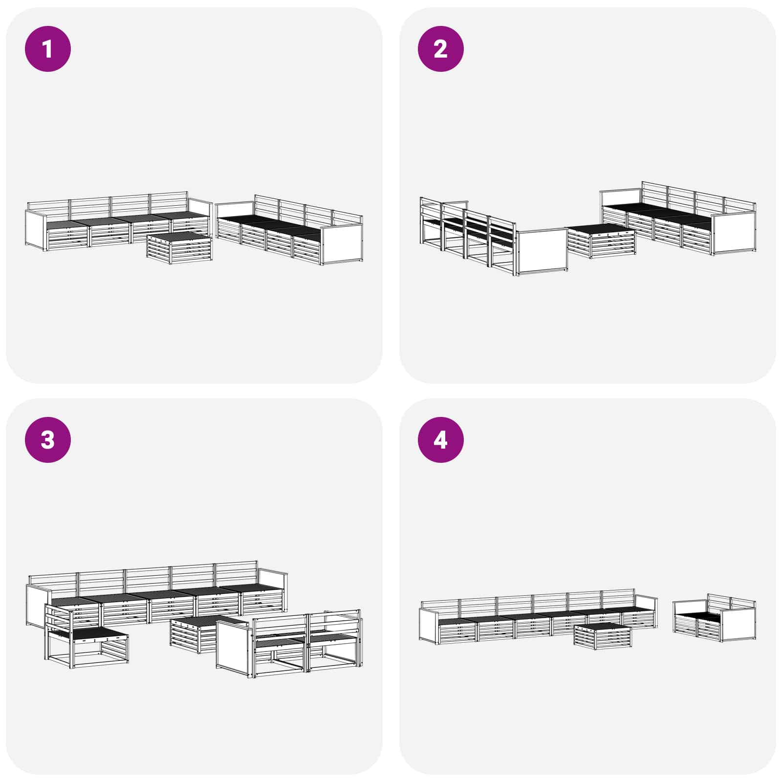 Set vanjskih sofa 9 kom. Prirodna Čvrsto drvo akacije