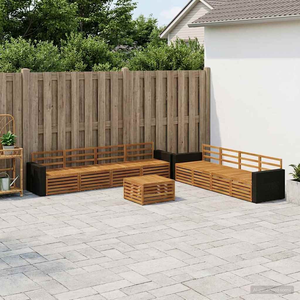 Set vanjskih sofa 9 kom. Prirodna Čvrsto drvo akacije