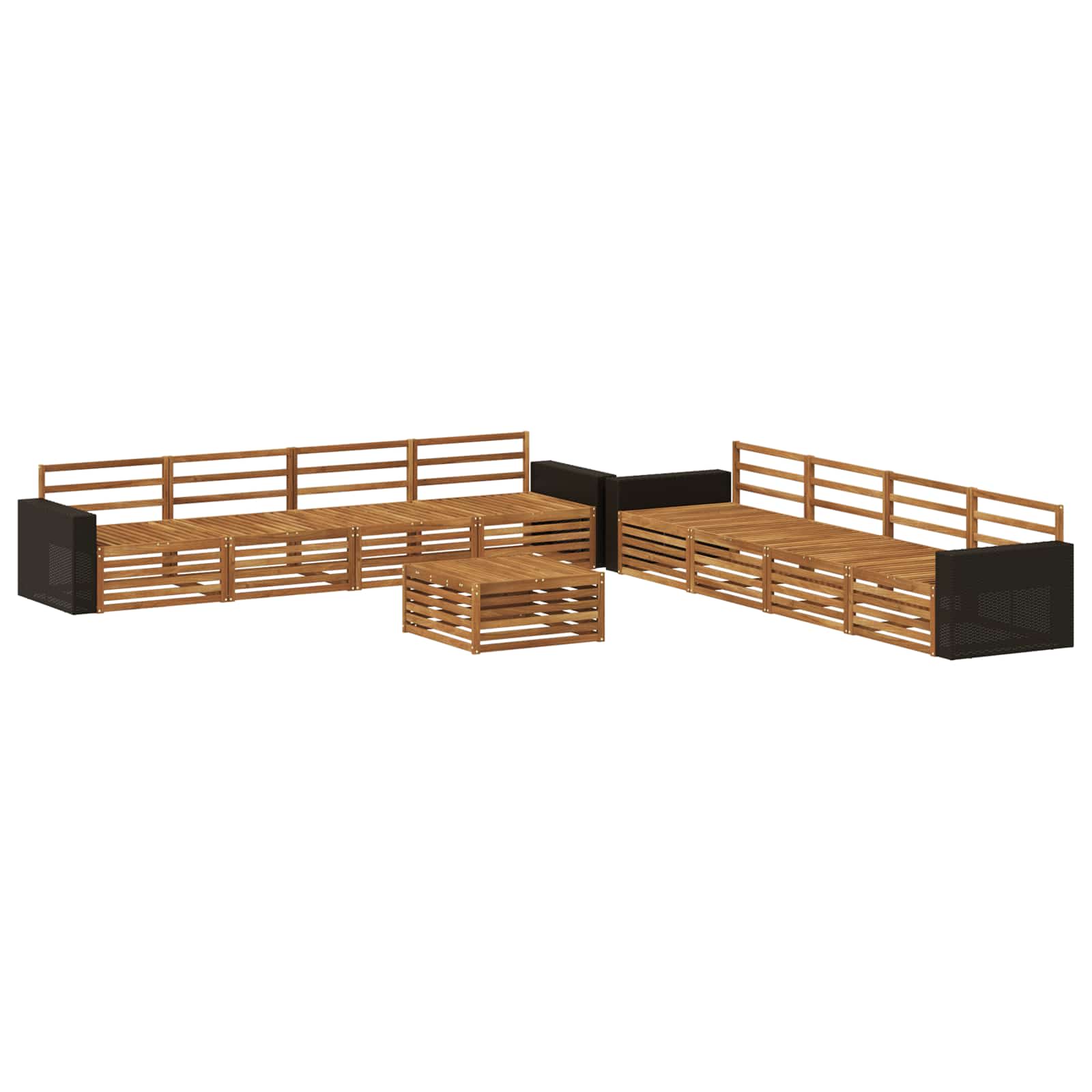 Set vanjskih sofa 9 kom. Prirodna Čvrsto drvo akacije
