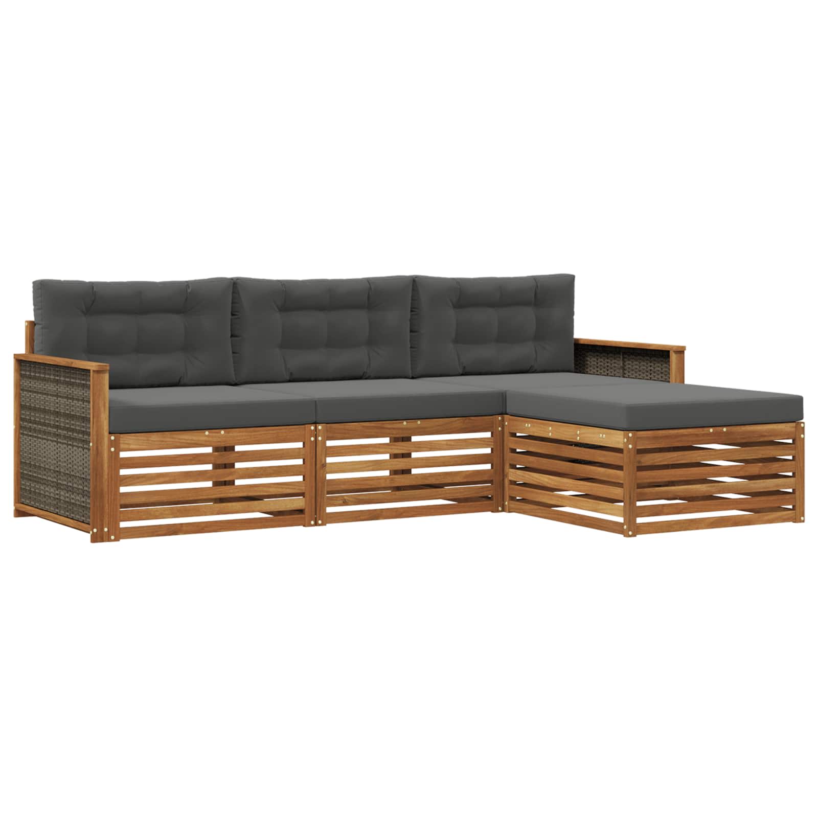 Set vanjskih sofa Prirodna i antracit 249,5 x 162,5 x 73 cm