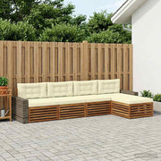 Set vanjskih sofa s jastukom 5 pcs Prirodna i krem Poliester