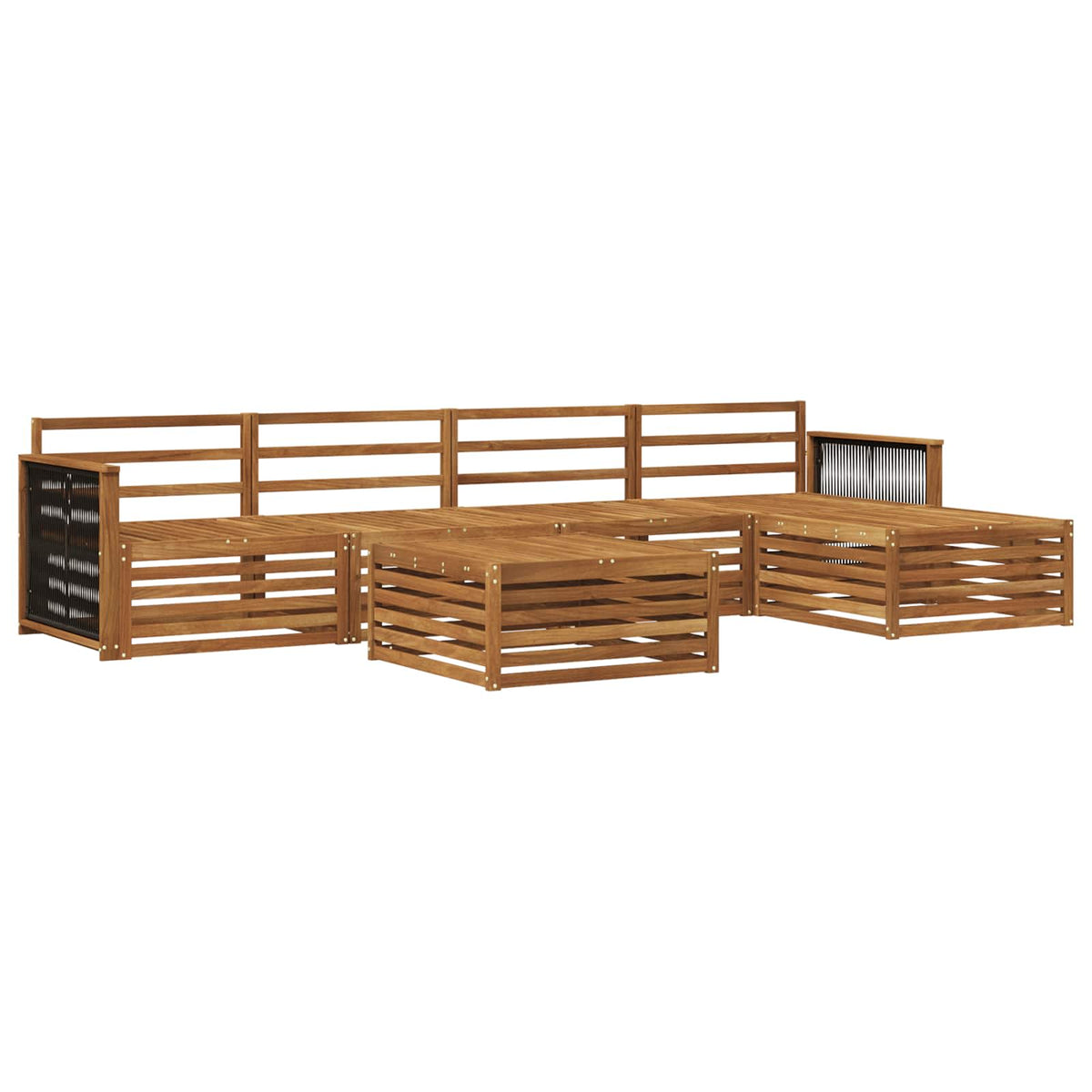 Set vanjskih sofa 6 kom. Prirodna Čvrsto drvo akacije