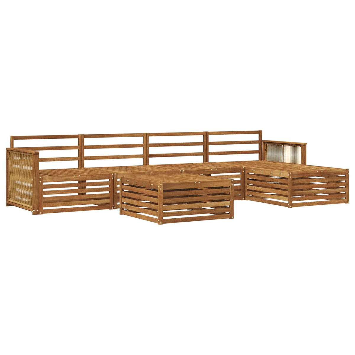 Set vanjskih sofa 6 kom. Prirodna Čvrsto drvo akacije