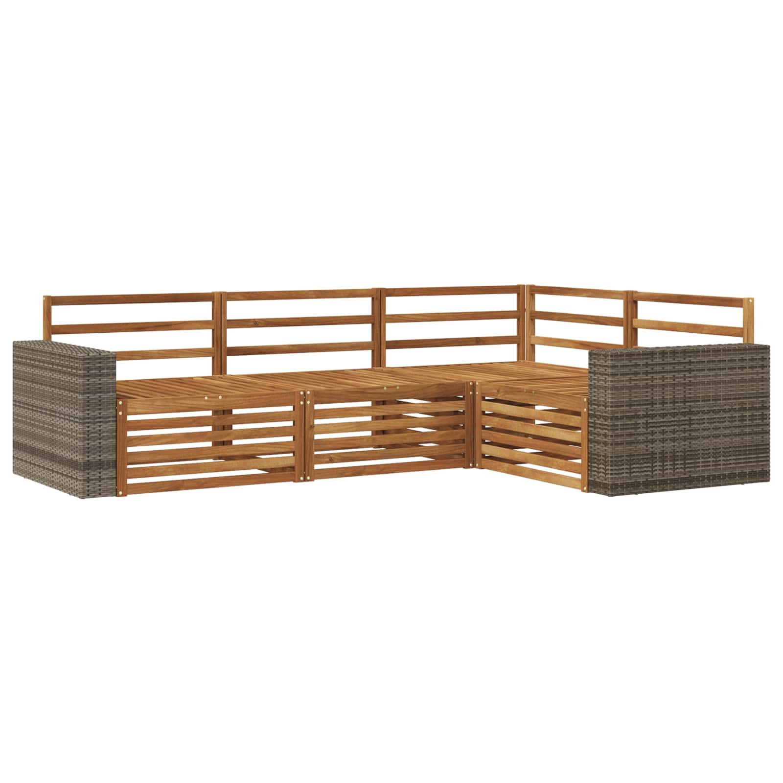 Set vanjskih sofa 4 pcs Prirodna 255,5 x 176,5 x 73 cm