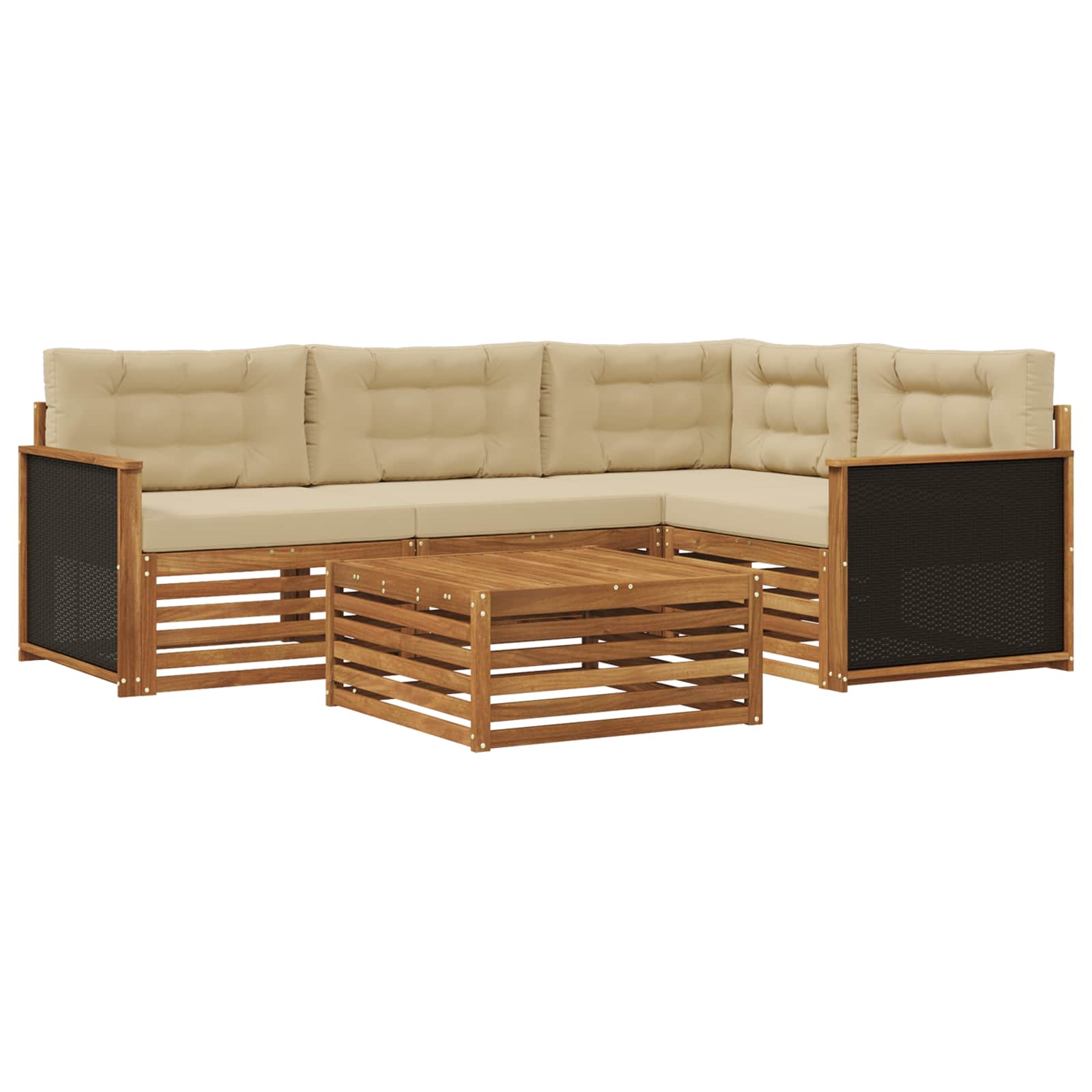 Set vanjskih sofa 5 pcs Prirodna i bež 79 x 79 x 37 cm