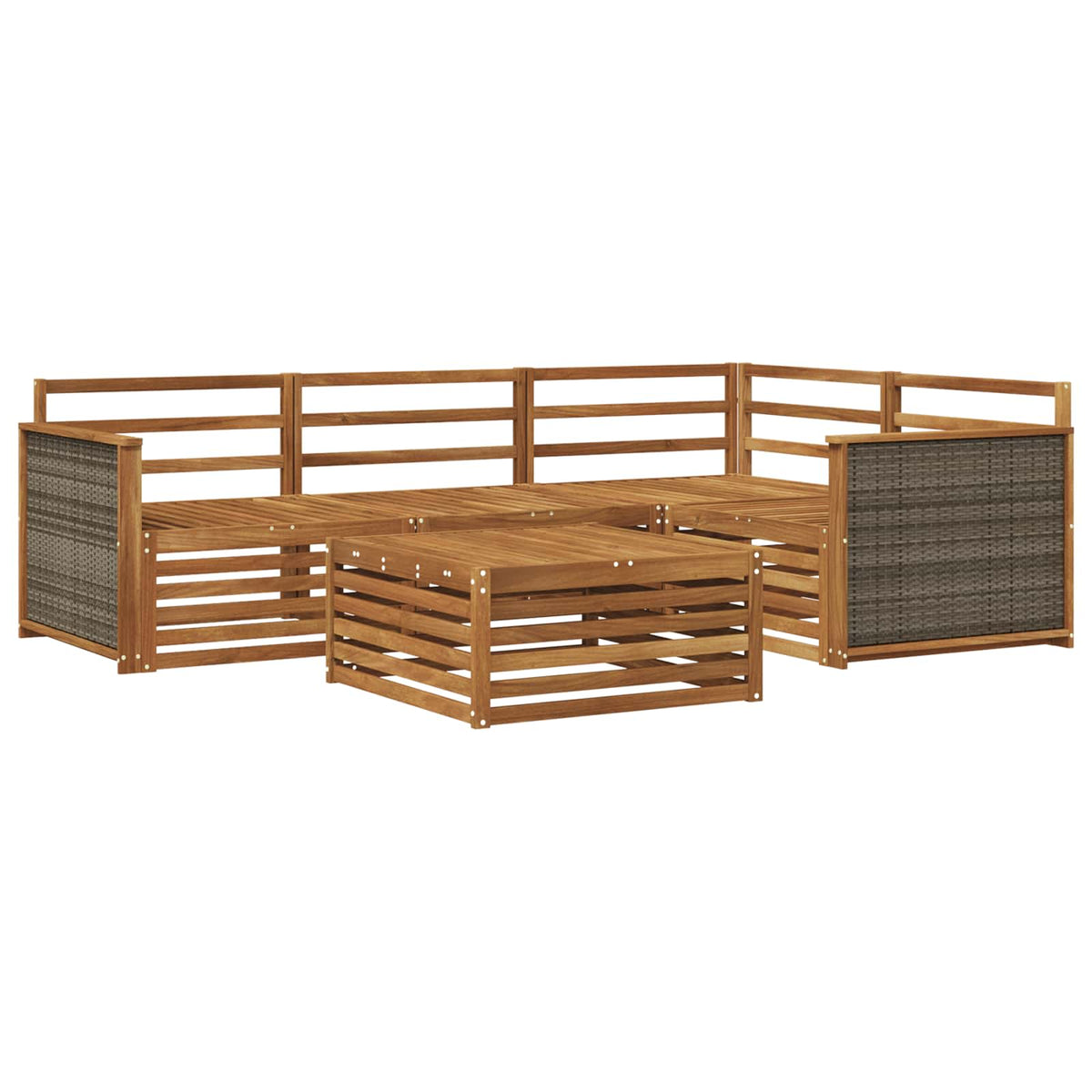 Set vanjskih sofa 5 kom. Prirodna Čvrsto drvo akacije
