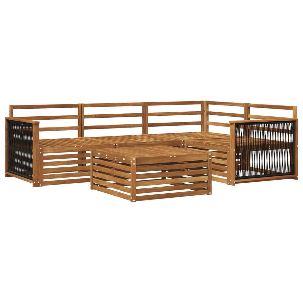 Set vanjskih sofa 5 kom. Prirodna Čvrsto drvo akacije