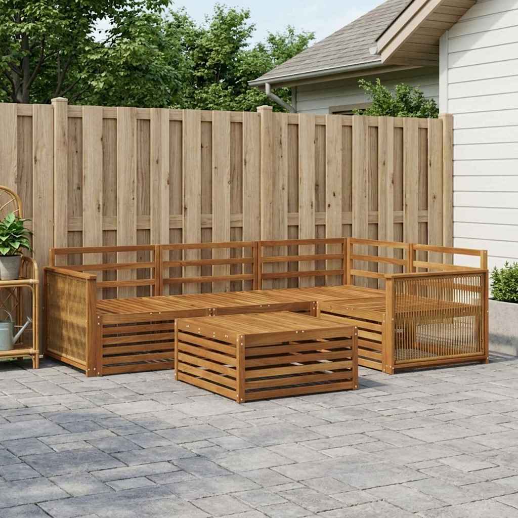 Set vanjskih sofa 5 kom. Prirodna Čvrsto drvo akacije