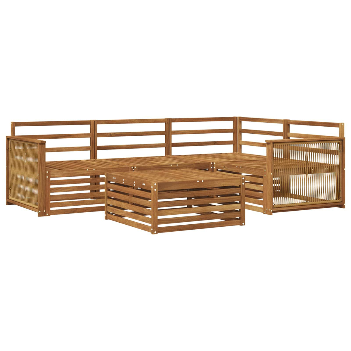 Set vanjskih sofa 5 kom. Prirodna Čvrsto drvo akacije
