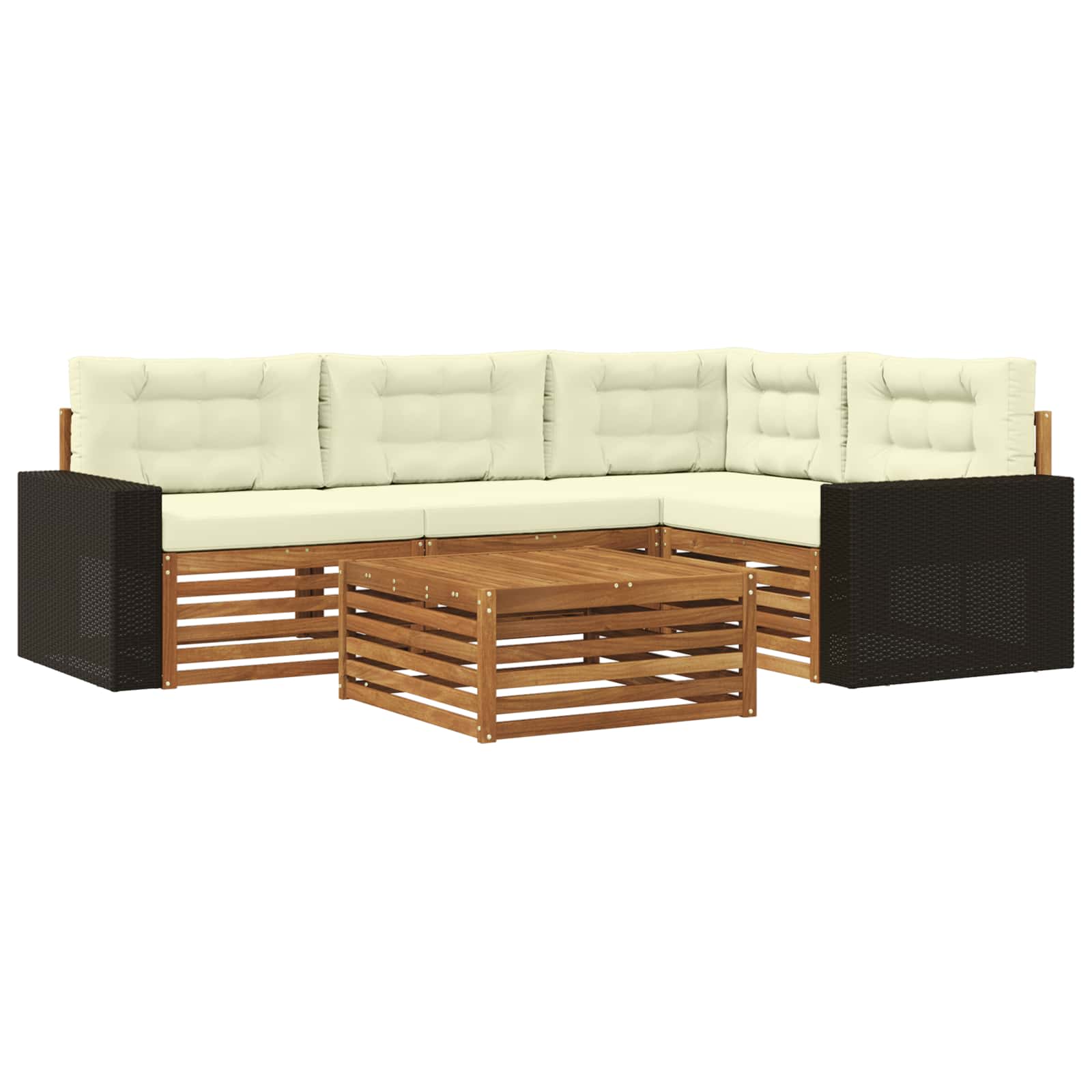 Set vanjskih sofa 5 pcs Prirodna i krem 79 x 79 x 37 cm