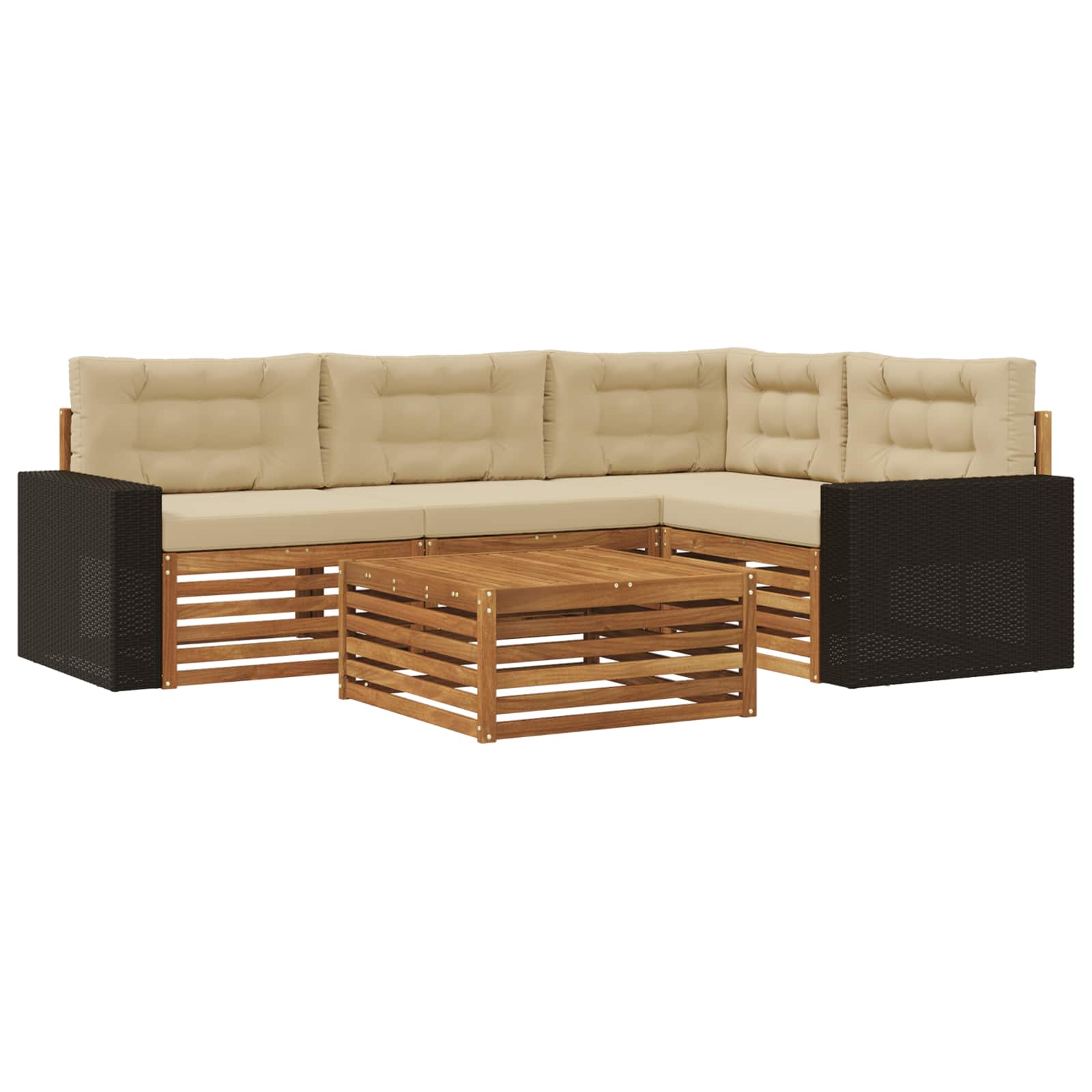 Set vanjskih sofa 5 pcs Prirodna i bež 79 x 79 x 37 cm