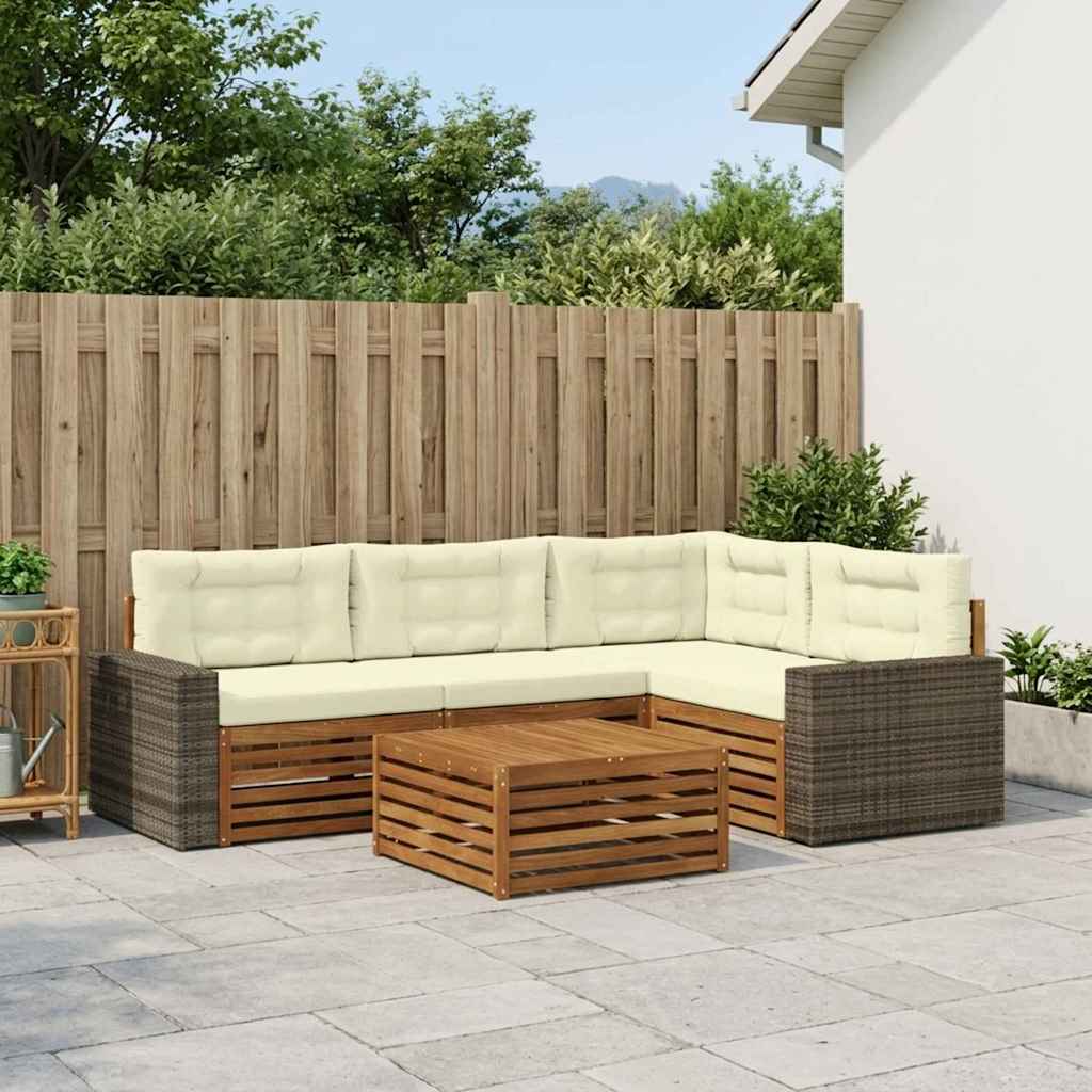 Set vanjskih sofa 5 pcs Prirodna i krem 79 x 79 x 37 cm