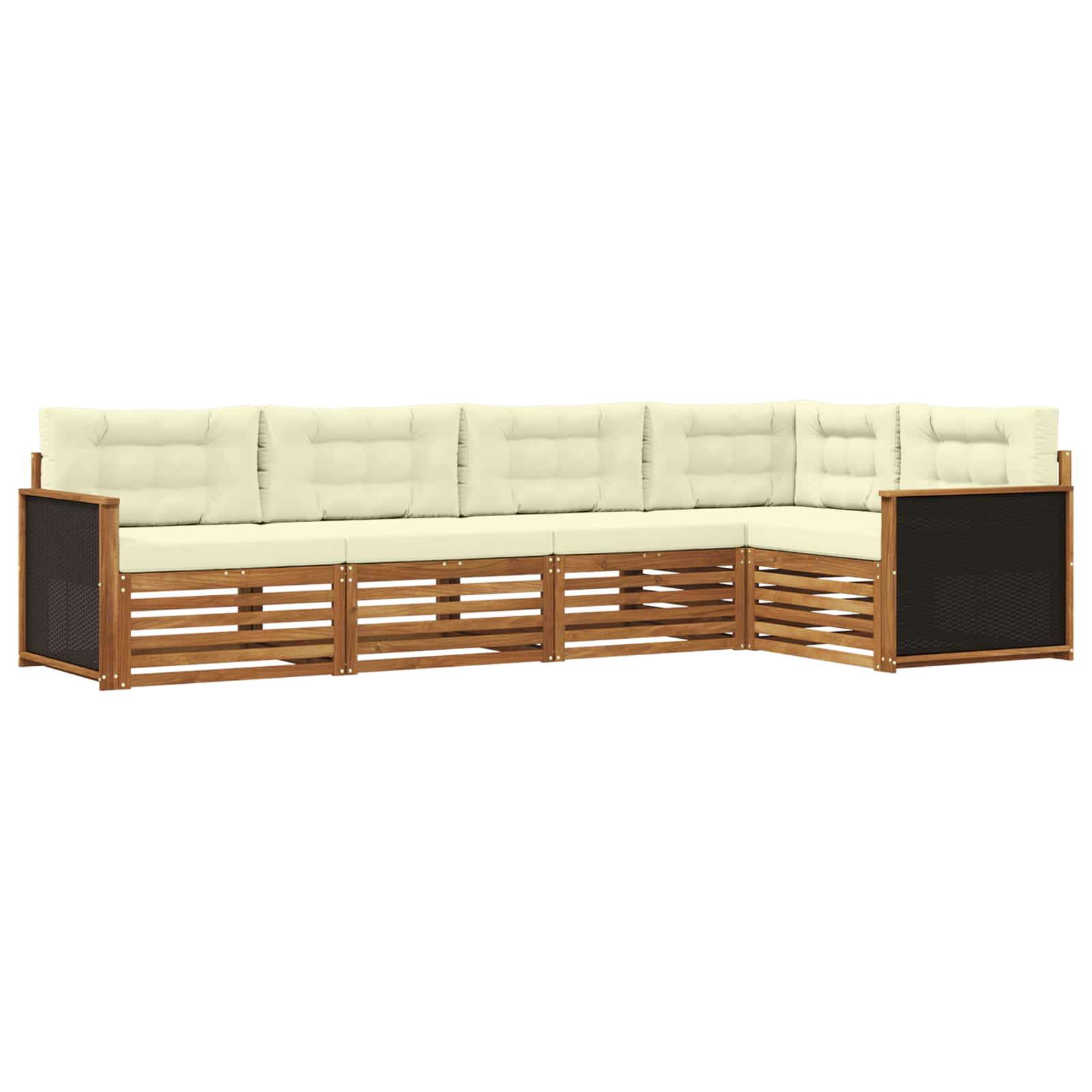 Set vanjskih sofa 5 pcs Prirodna i krem 323 x 164,5 x 73 cm