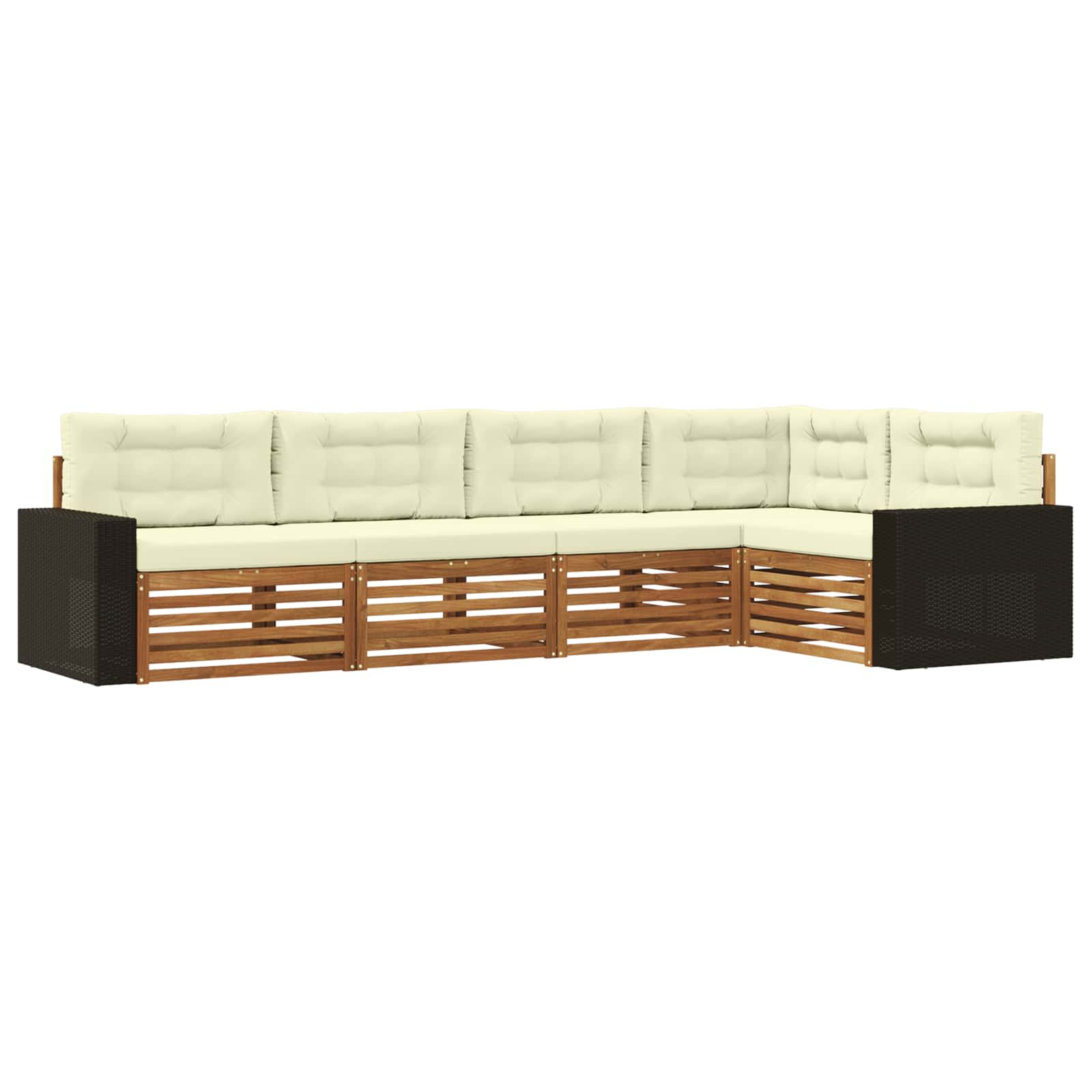 Set vanjskih sofa 5 pcs Prirodna i krem 331 x 172,5 x 73 cm