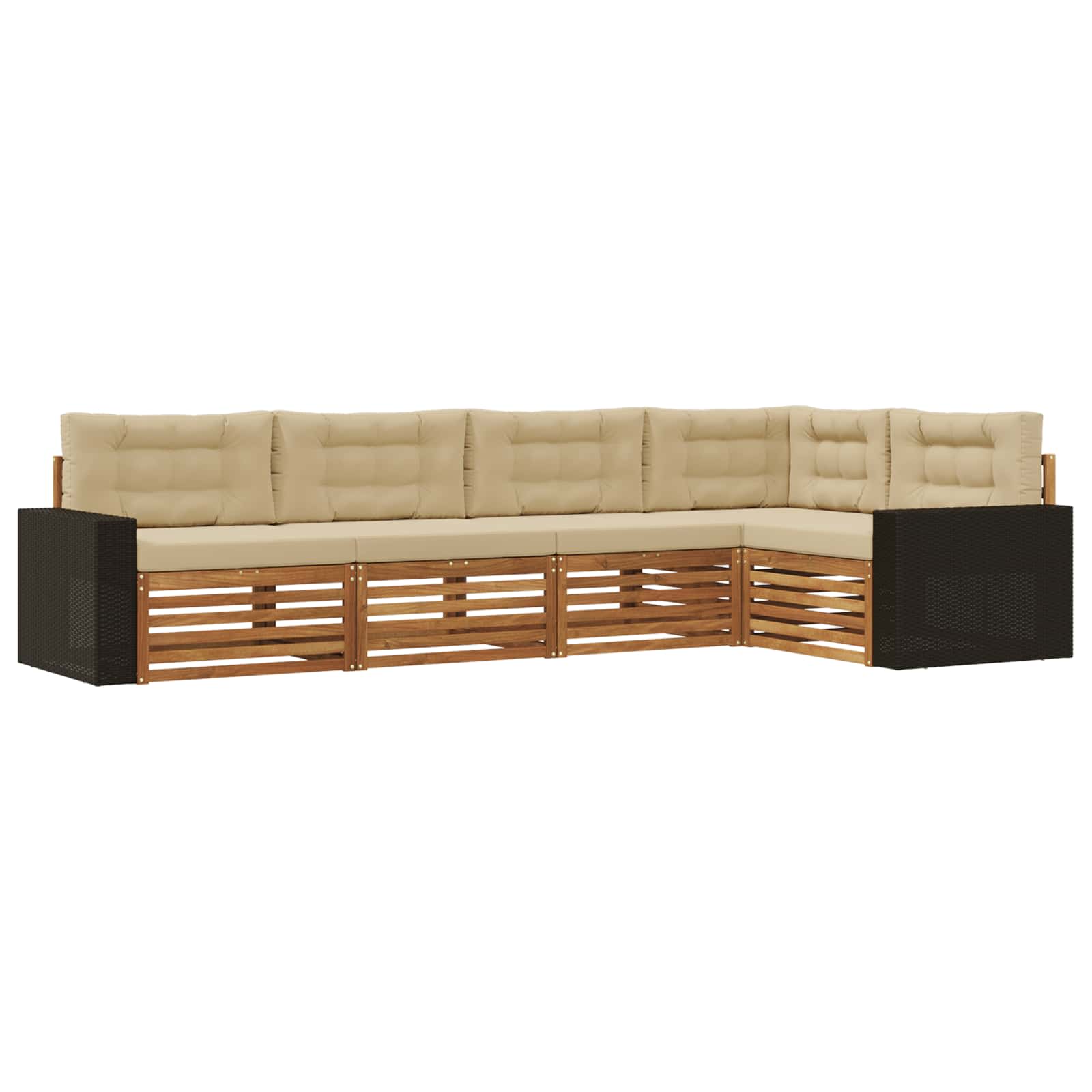 Set vanjskih sofa 5 pcs Prirodna i bež 331 x 172,5 x 73 cm