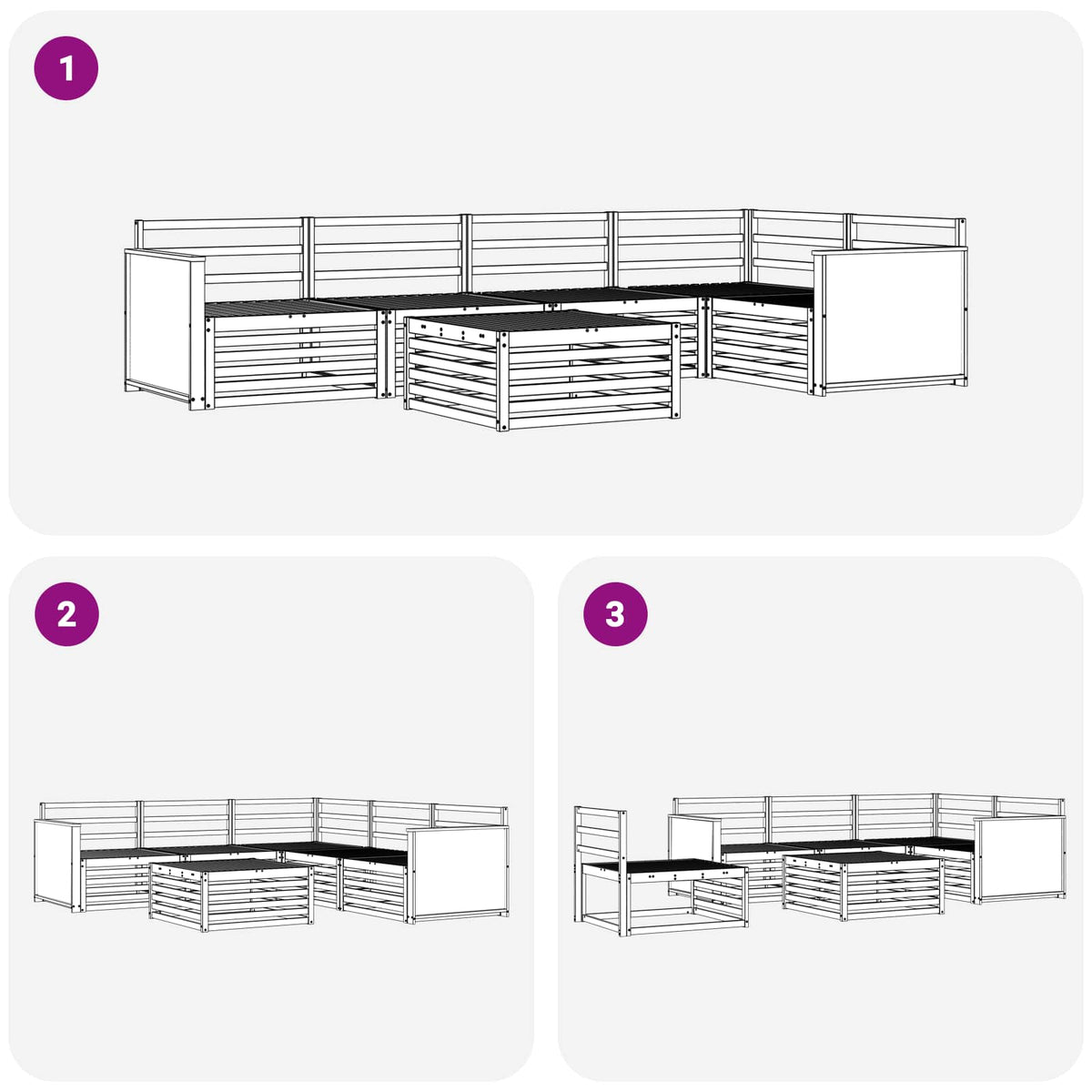 Set vanjskih sofa 6 kom. Prirodna Čvrsto drvo akacije