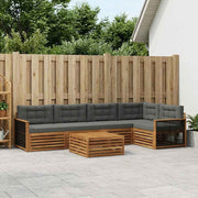 Set vanjskih sofa 6 kom. Prirodna i antracit