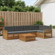 Set vanjskih sofa 6 kom. Prirodna i antracit