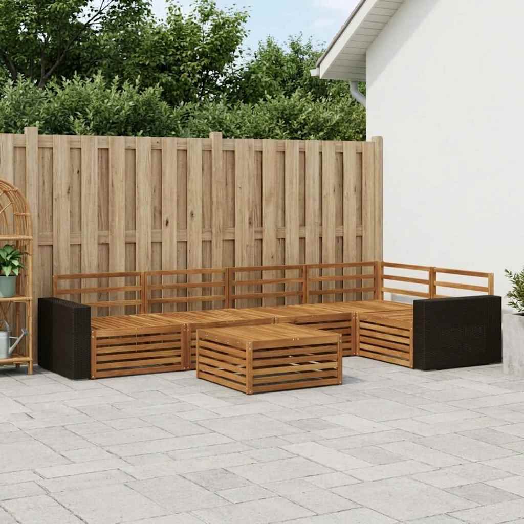 Set vanjskih sofa 6 pcs Prirodna 79 x 79 x 37 cm