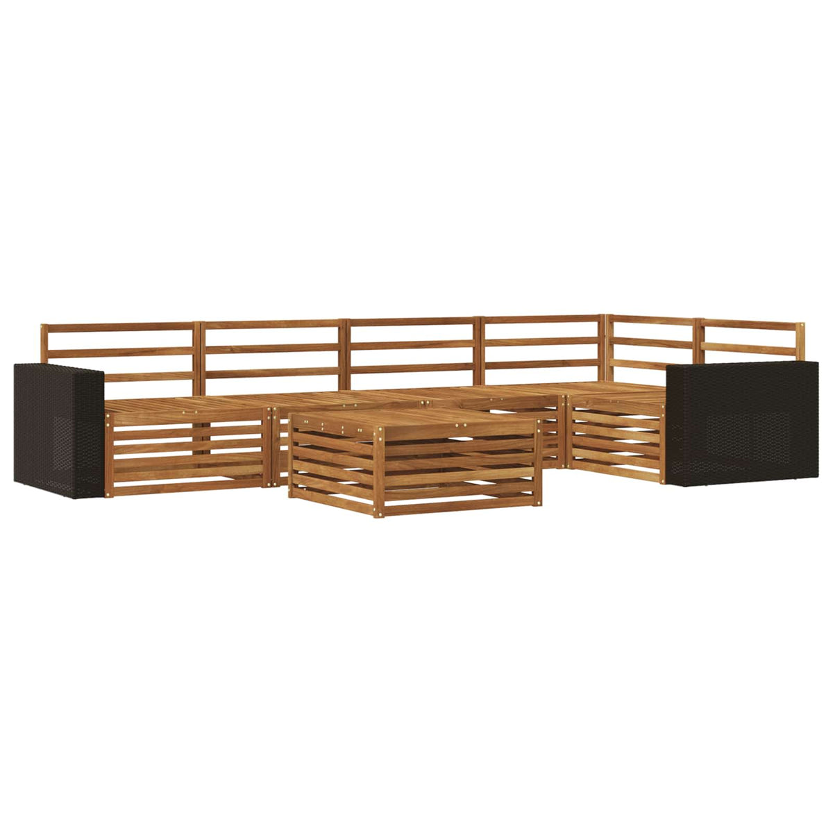 Set vanjskih sofa 6 kom. Prirodna Čvrsto drvo akacije