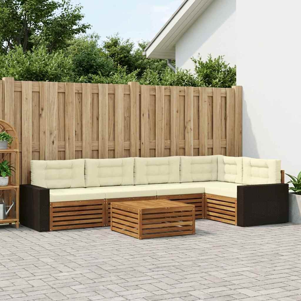 Set vanjskih sofa 6 pcs Prirodna i krem 79 x 79 x 37 cm