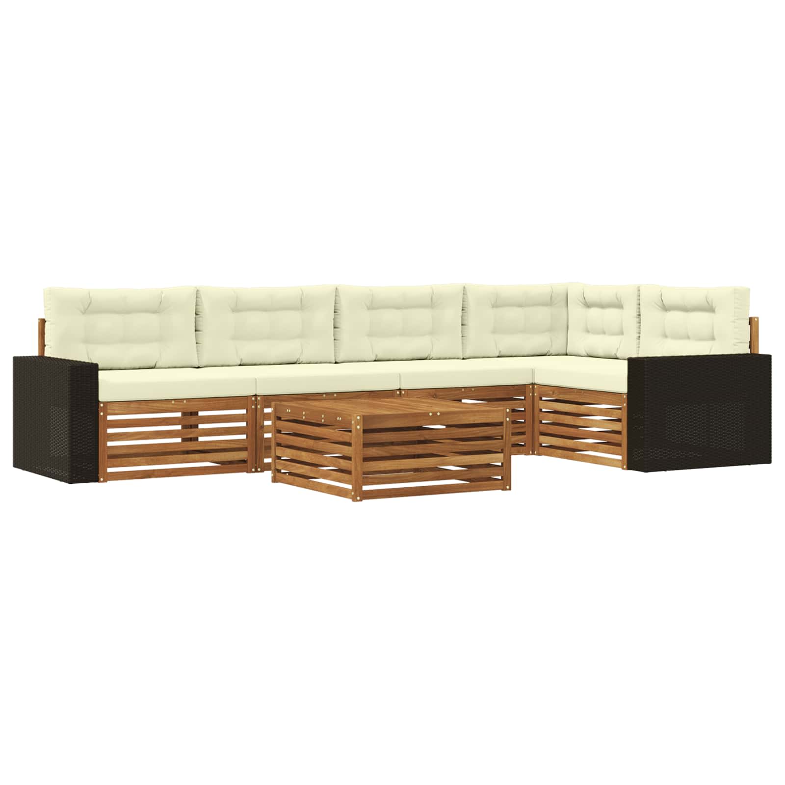 Set vanjskih sofa 6 pcs Prirodna i krem 79 x 79 x 37 cm