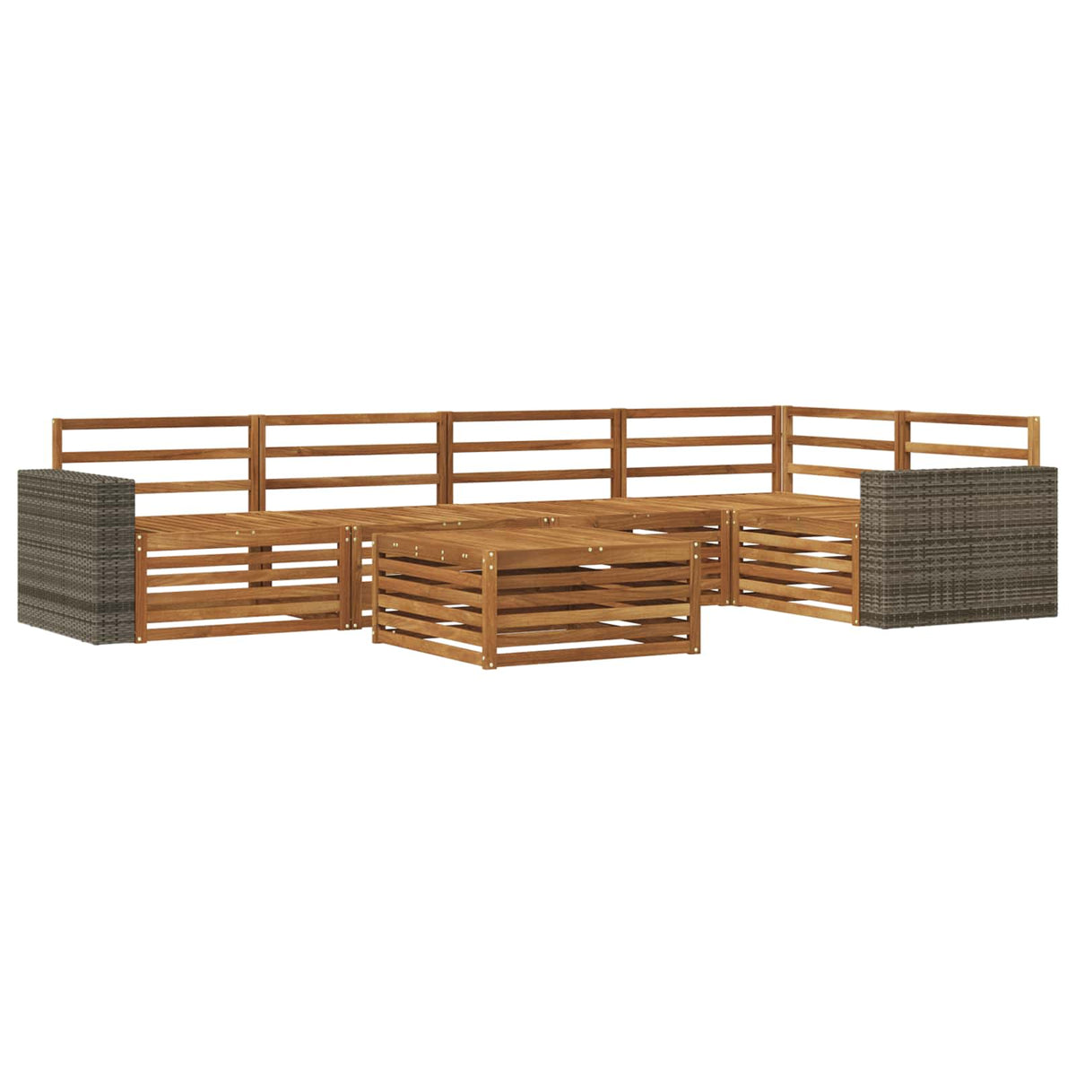 Set vanjskih sofa 6 kom. Prirodna Čvrsto drvo akacije