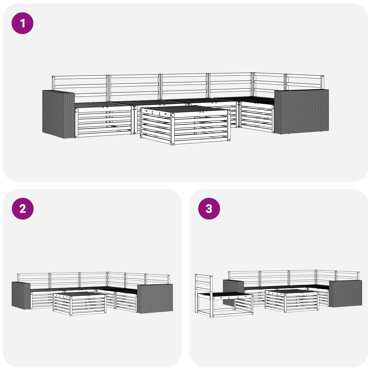 Set vanjskih sofa 6 kom. Prirodna Čvrsto drvo akacije