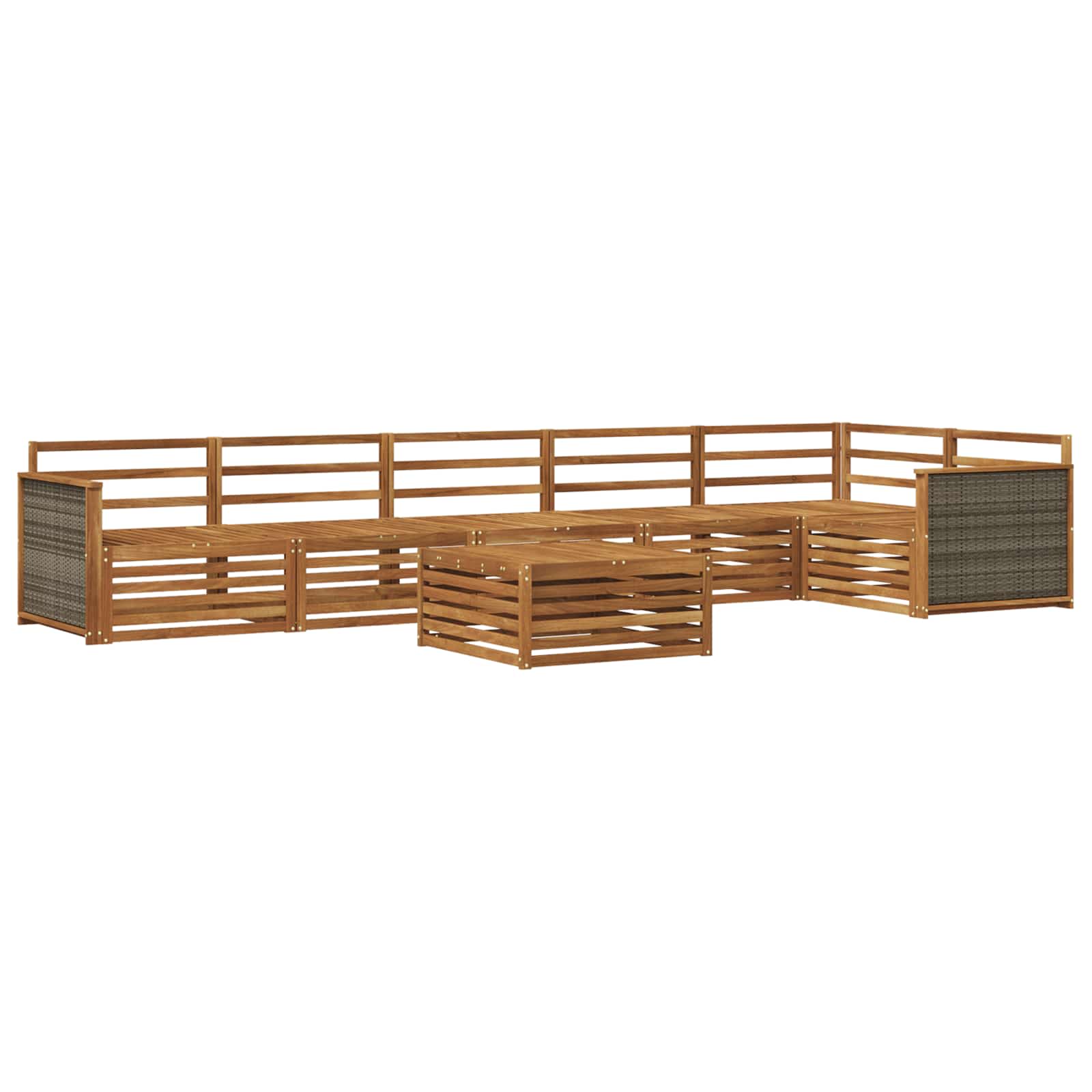 Set vanjskih sofa 7 kom. Prirodna Čvrsto drvo akacije