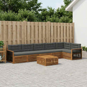 Set vanjskih sofa 7 kom. Prirodna i antracit