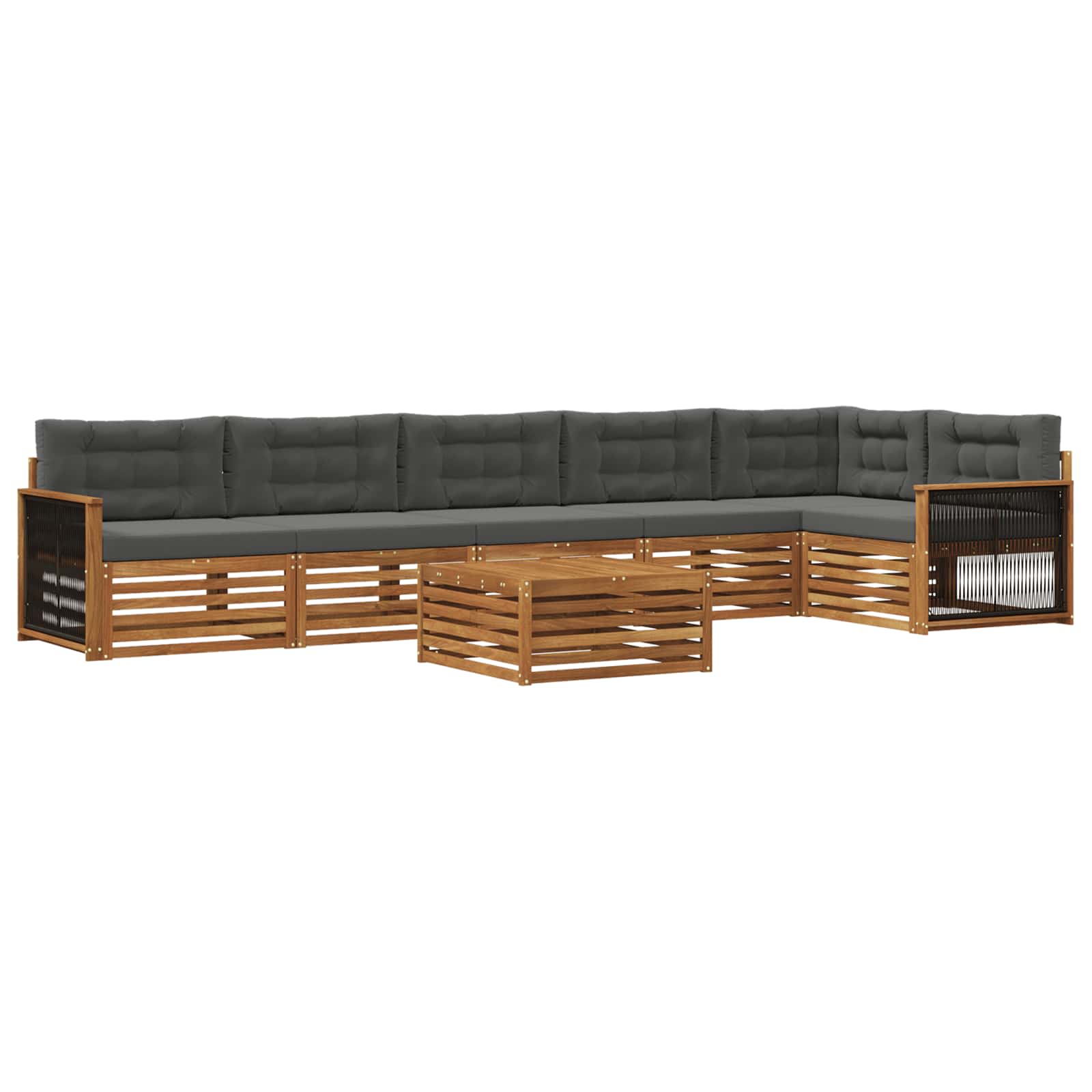 Set vanjskih sofa 7 kom. Prirodna i antracit