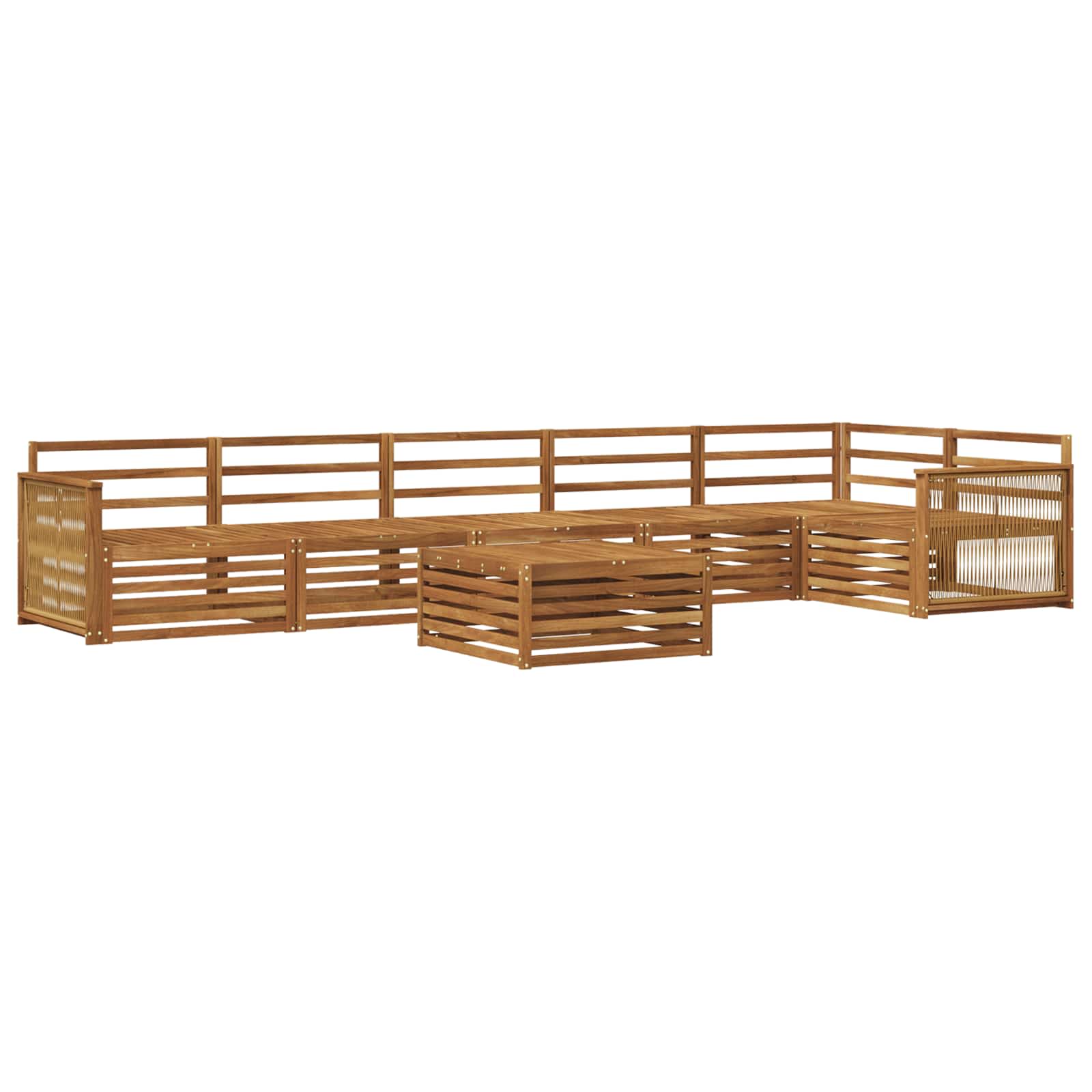 Set vanjskih sofa 7 kom. Prirodna Čvrsto drvo akacije