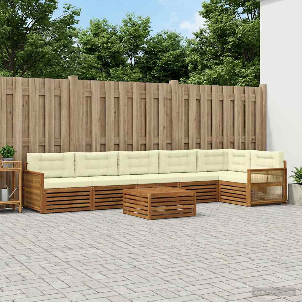 Set vanjskih sofa 7 kom. Prirodna i krem