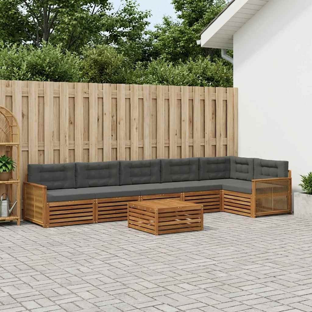Set vanjskih sofa 7 kom. Prirodna i antracit