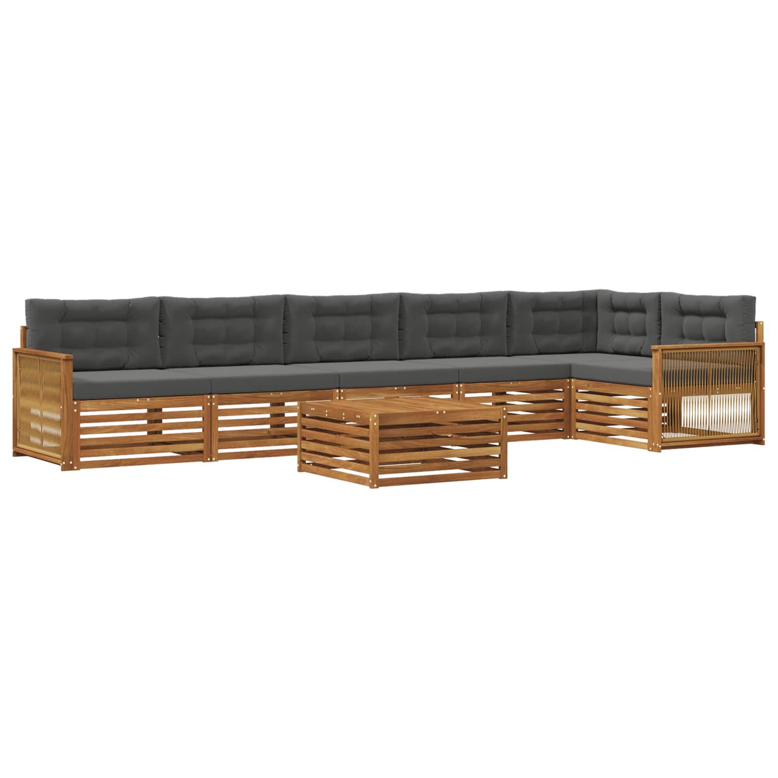 Set vanjskih sofa 7 kom. Prirodna i antracit
