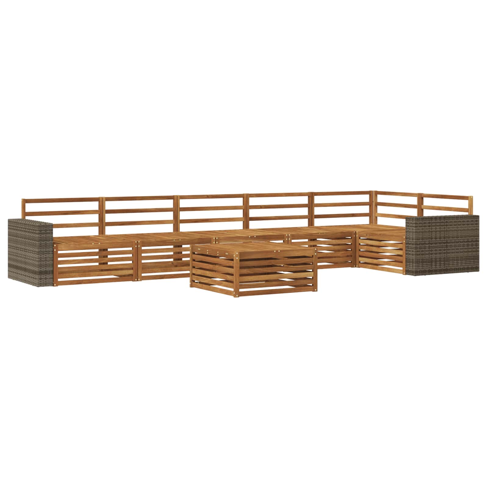 Set vanjskih sofa 7 kom. Prirodna Čvrsto drvo akacije