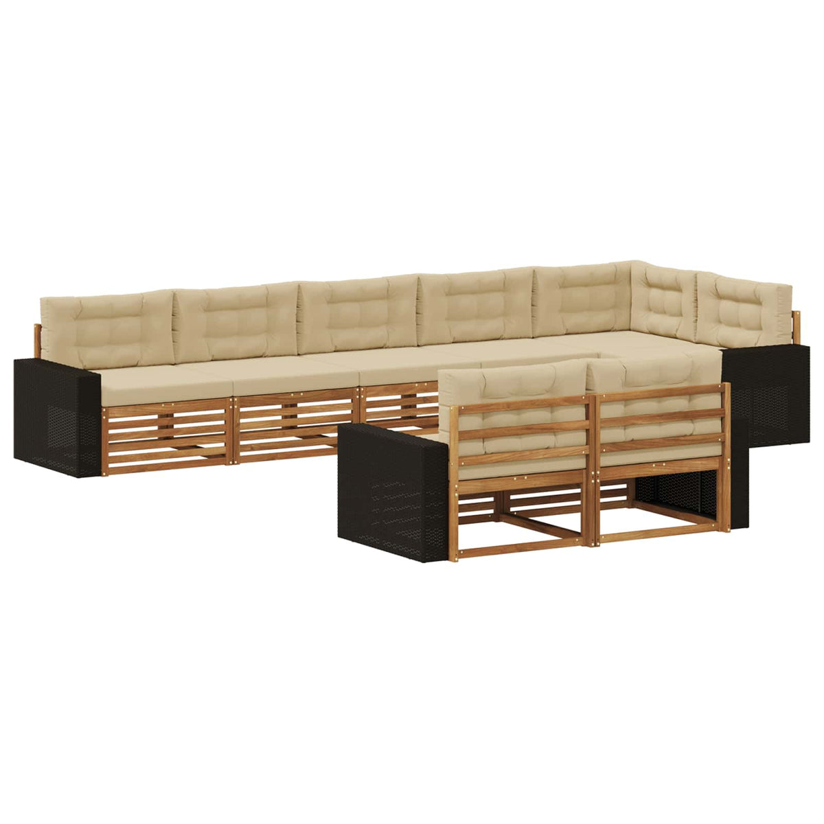 Set vanjskih sofa 8 kom. Prirodna i bež