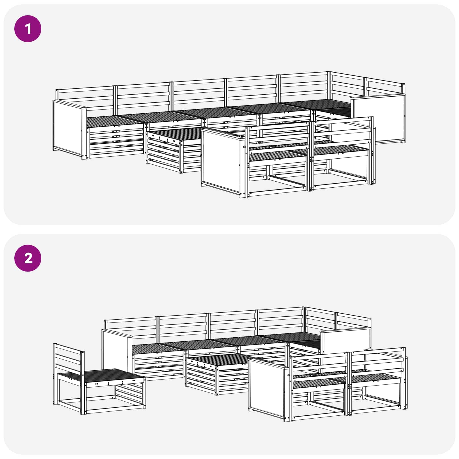 Set vanjskih sofa 9 pcs
