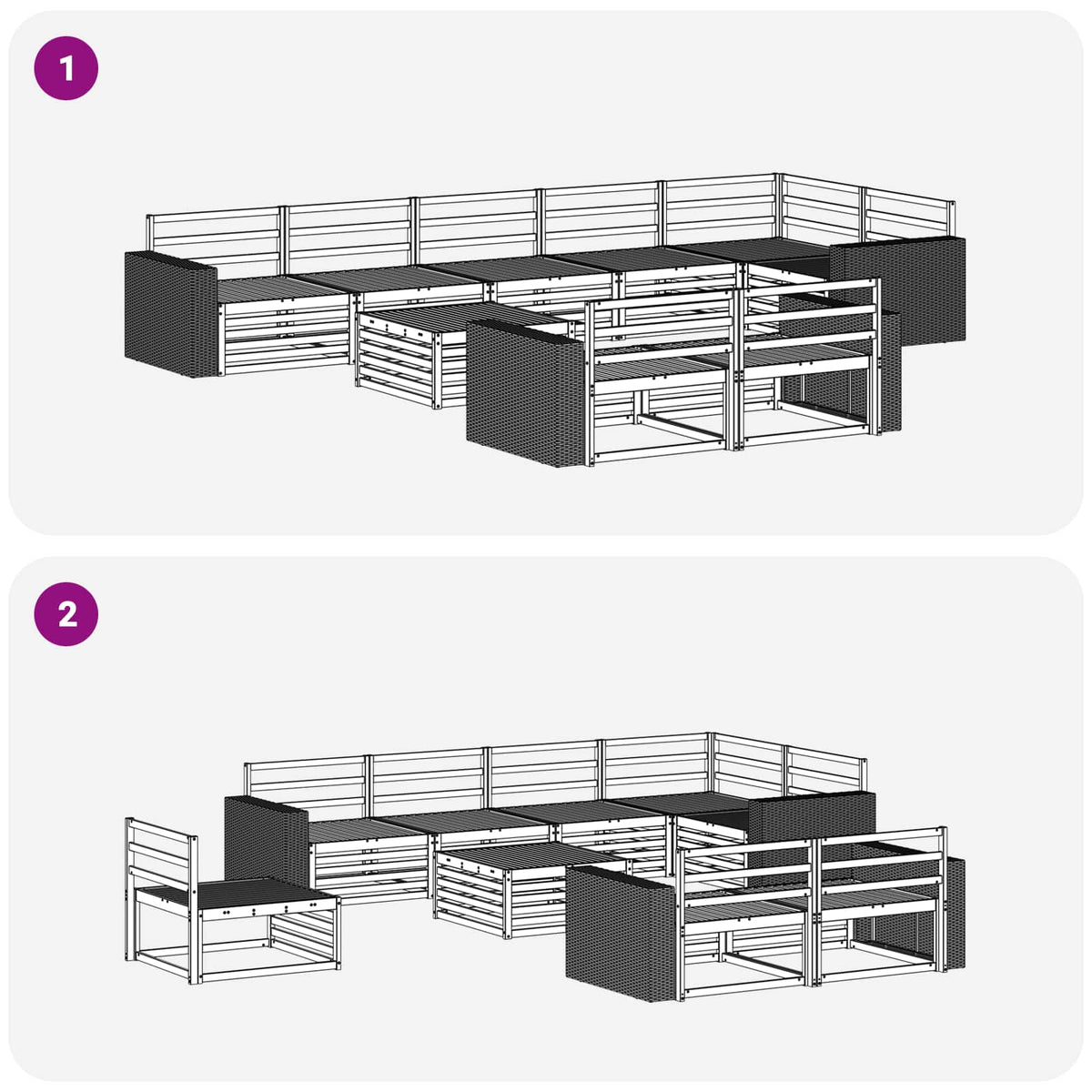 Set vanjskih sofa 9 kom.
