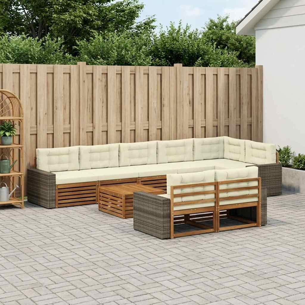 Set vanjskih sofa s jastukom 9 pcs