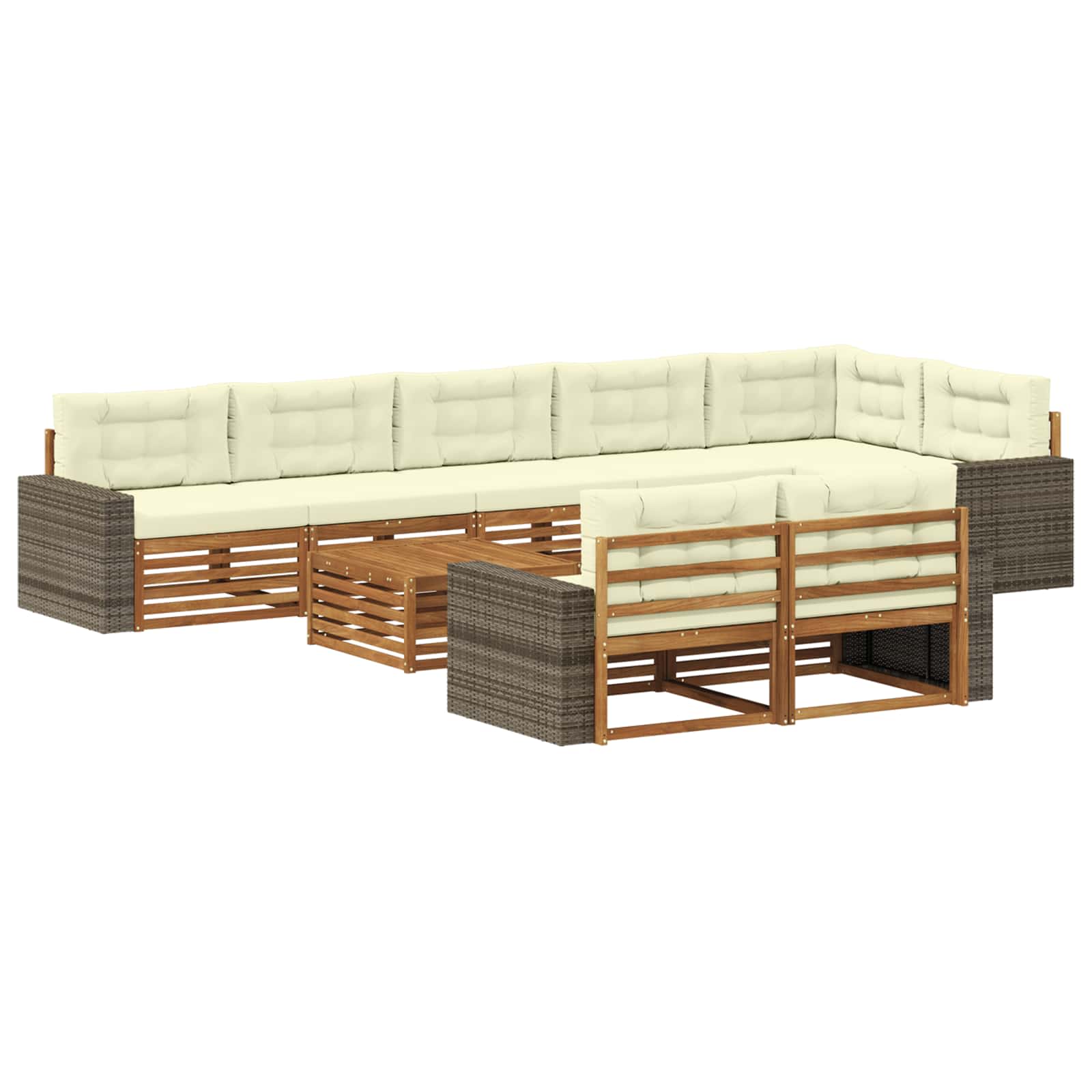 Set vanjskih sofa s jastukom 9 pcs