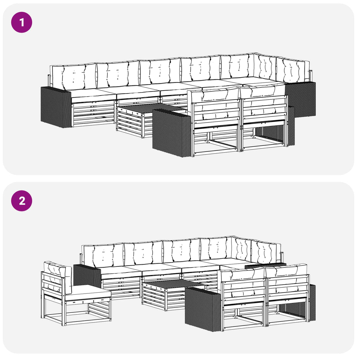Set vanjskih sofa 9 kom.