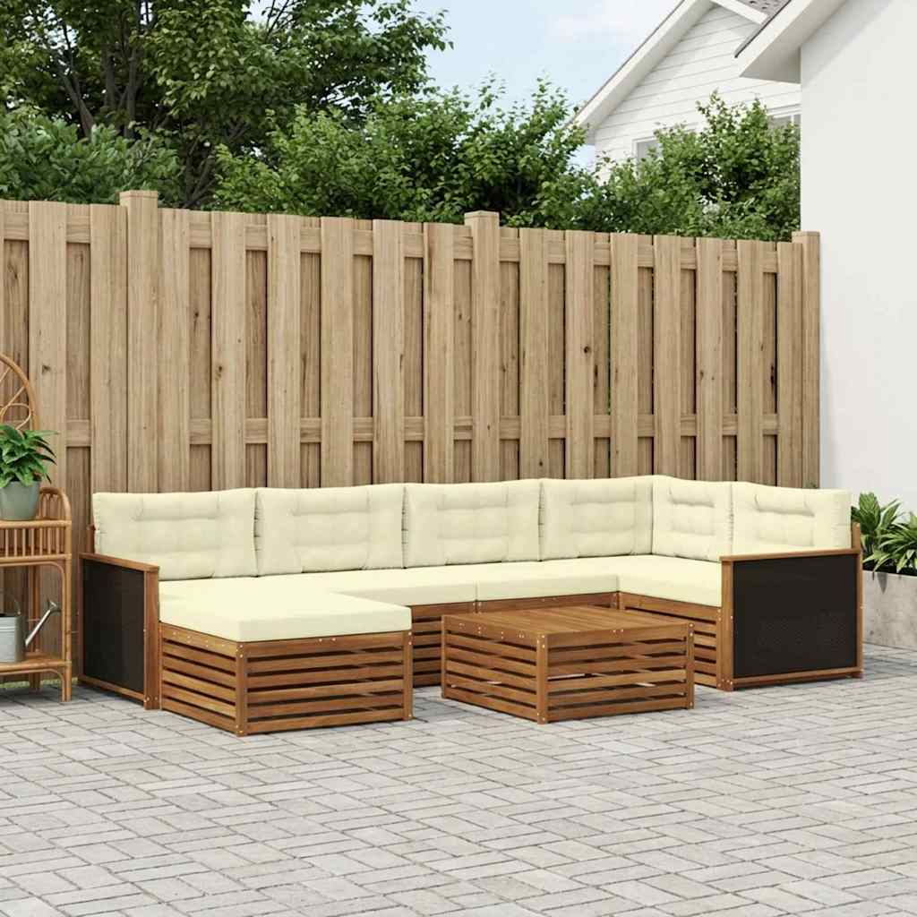 Set vanjskih sofa 7 kom. Prirodna i krem
