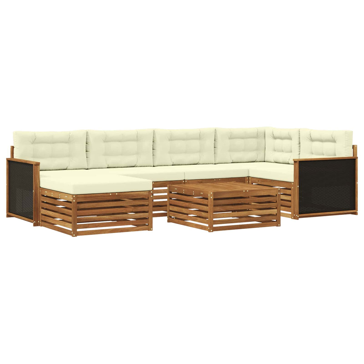 Set vanjskih sofa 7 kom. Prirodna i krem