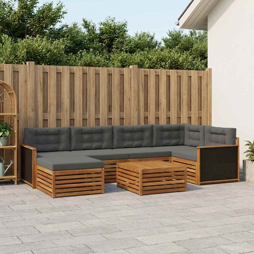 Set vanjskih sofa 7 kom. Prirodna i antracit