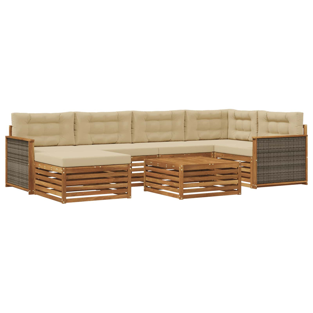 Set vanjskih sofa 7 kom. Prirodna i bež